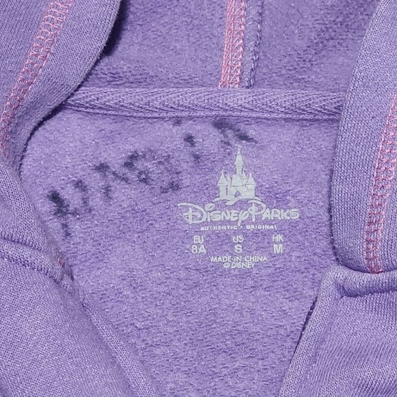 Walt Disney World Full Zip Embroidered Stitched Purple Fleece Sweatshirt Size S - Picture 3 of 9